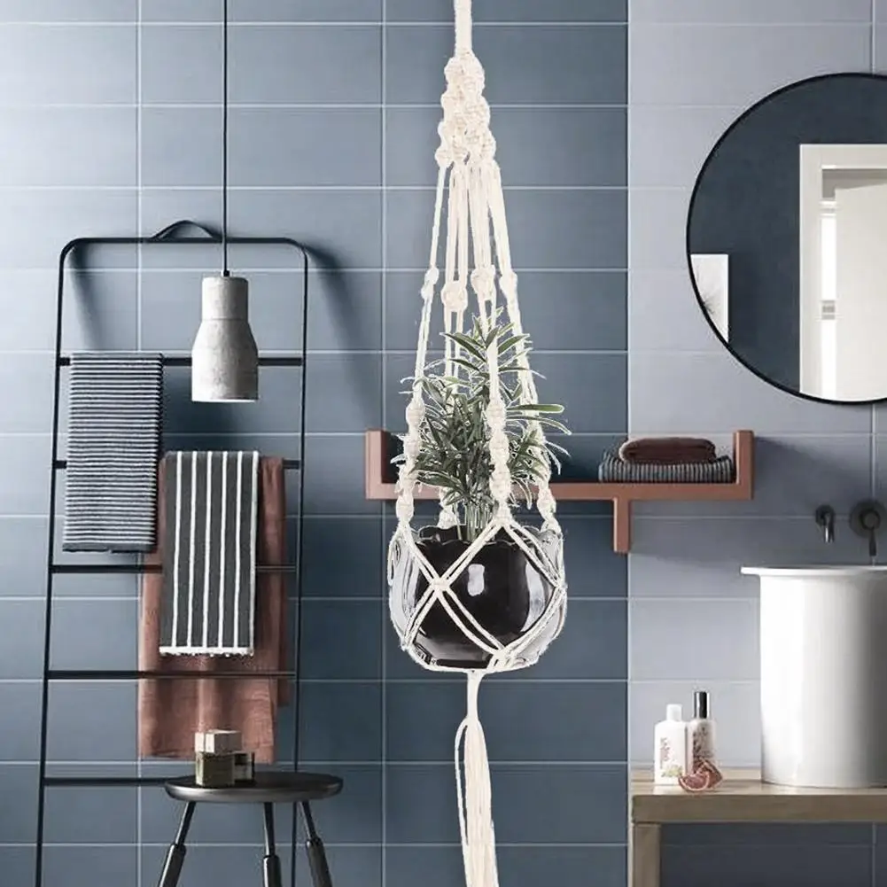 Hanging Plant Handmade Macrame Plant Hanger Flower Pot Planter Hanger Wall Decor Courtyard Garden Hanging Planter Hanging Basket