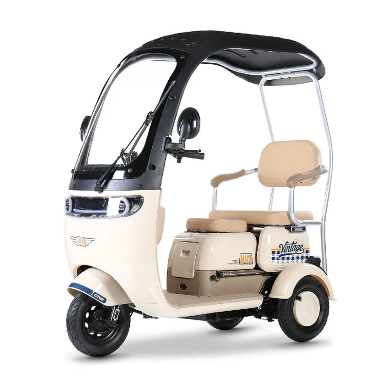 Rainproof Canopy 3 Wheel Passenger E-Trike Dual-Purpose City Leisure Vehicle 1000W72V35Ah Large Capacity Lithium Storage Battery