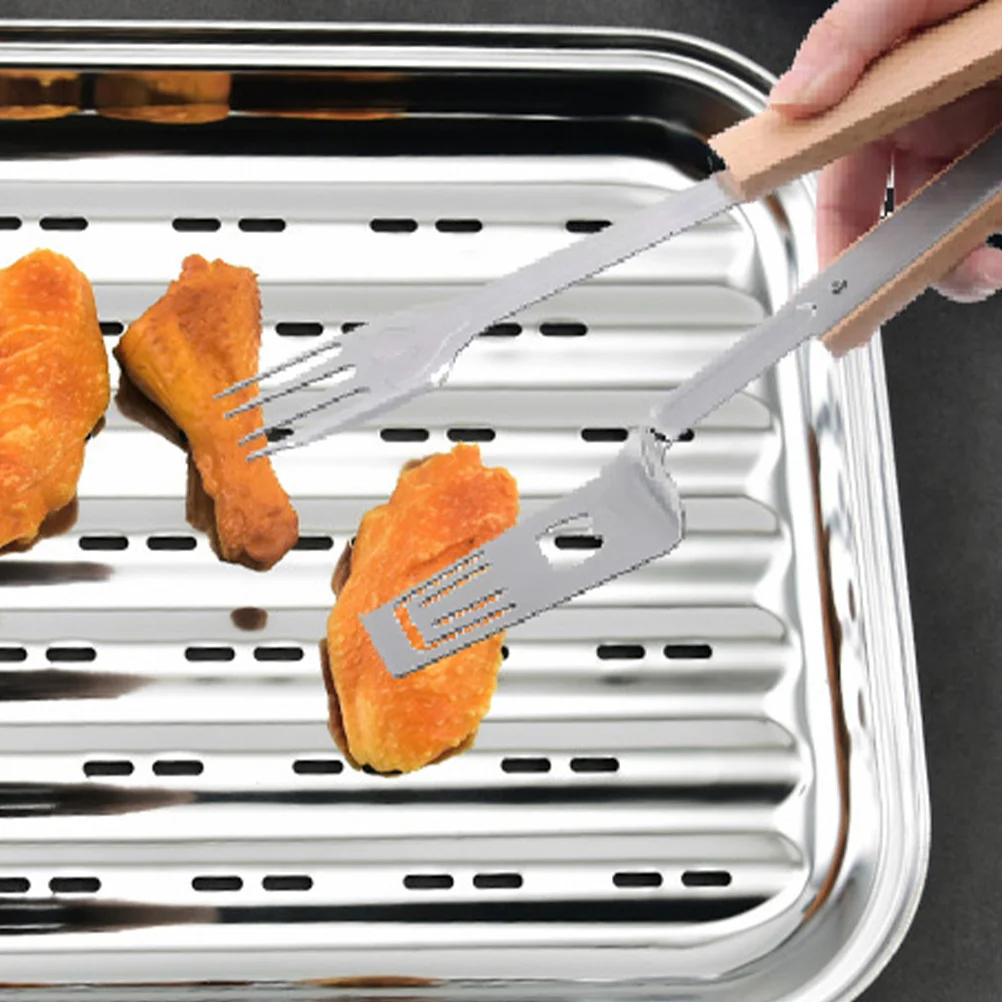 

Stainless Steel Bbq Tongs Heavy Duty Cooking Grilling Tool Non-Stick Food Clip For Steak Salad Bread Pasta Outdoor
