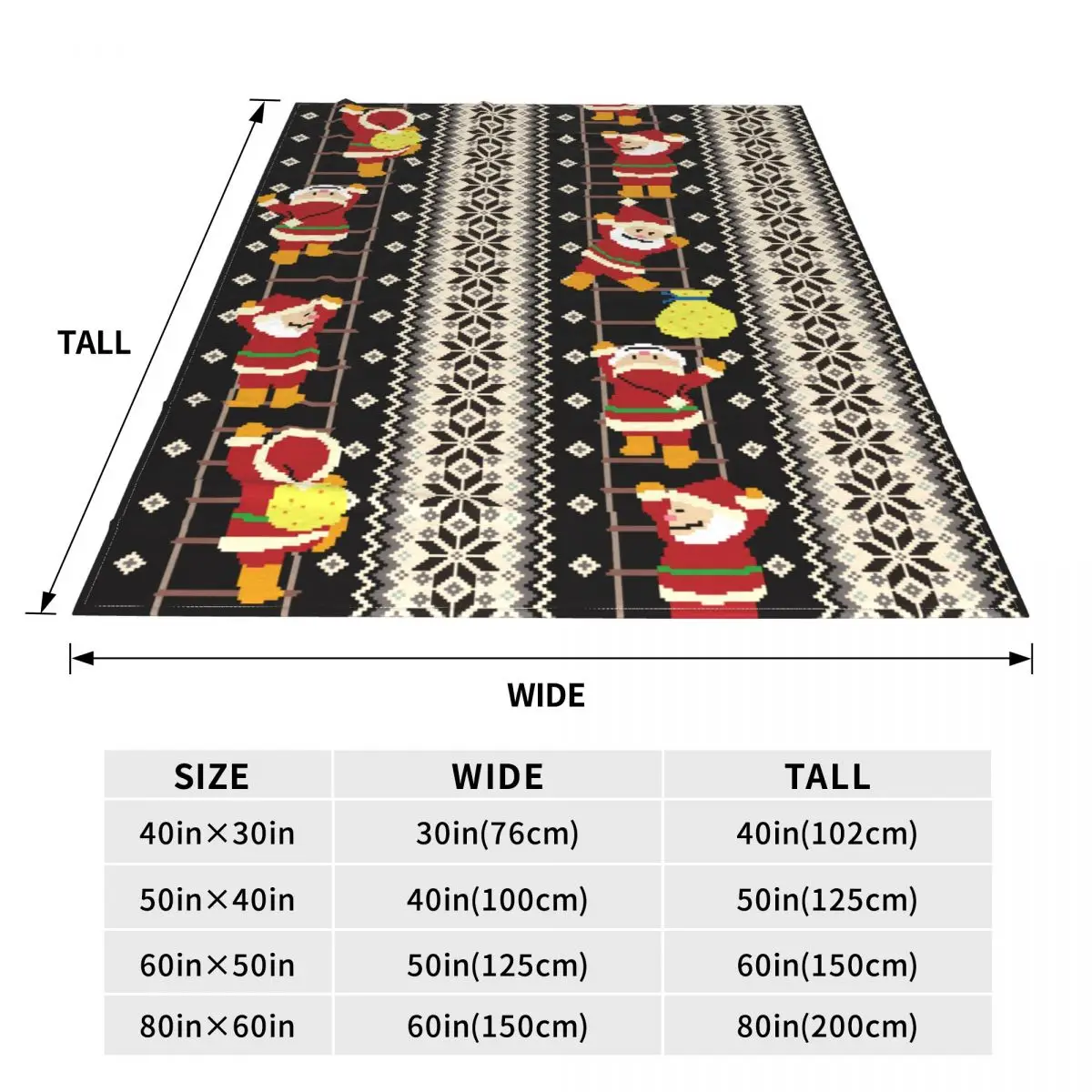 Wielofunkcyjny zabawny boże narodzenie Santa Claus koc rzeczy pościel dekoracyjne Nordic bożonarodzeniowy wzór koc rzut flanelowy do biura