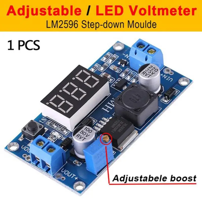 LM2596 DC DC Step Down Converter Voltage Regulator LED Display Voltmeter 4.0~40 To 1.3-37V Buck Adapter Adjustable Power Supply