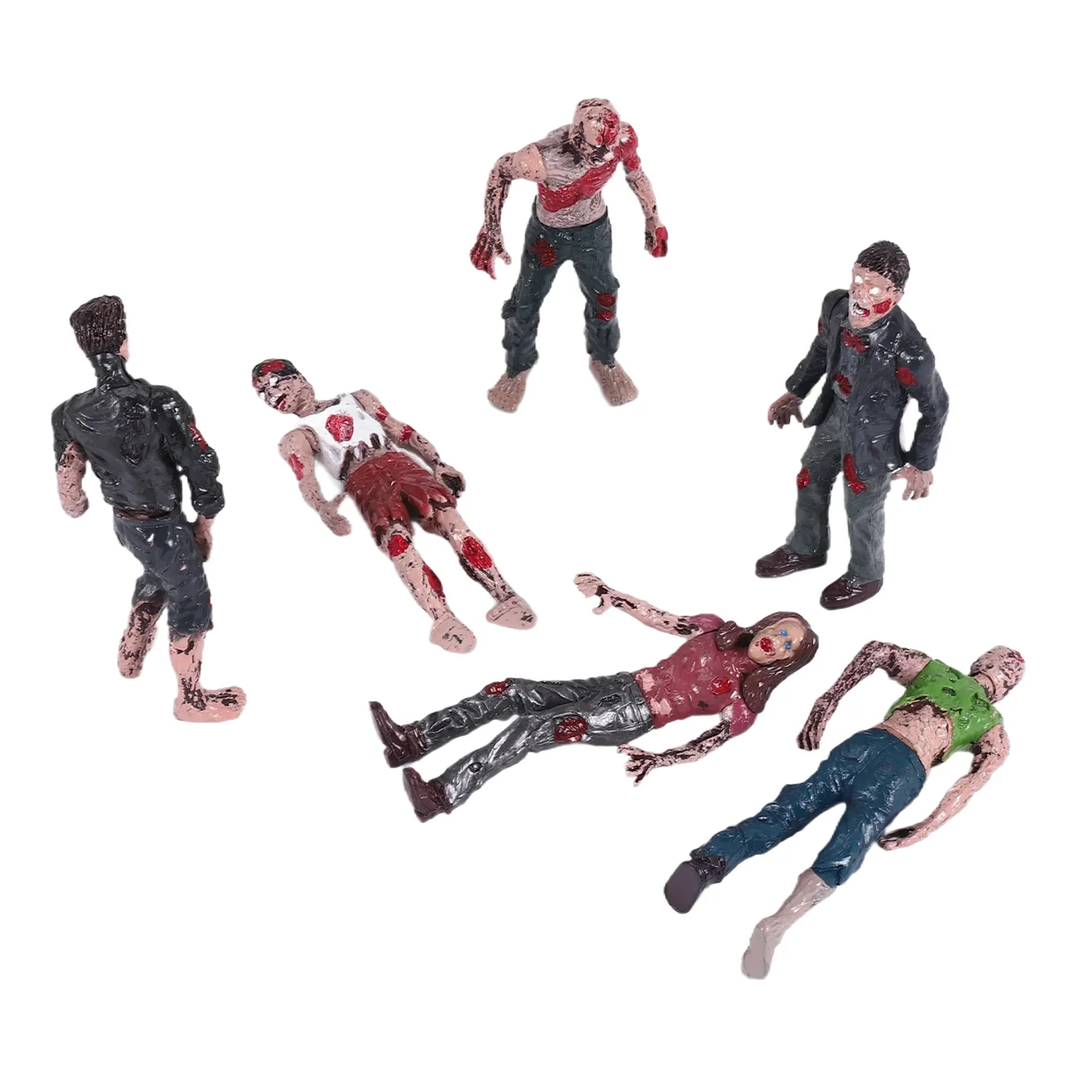 6Pcs/Lot 10CM the Walking Dead Zombie Action Figures Toys Movie Characters Action Zombie Figures Kids Toy