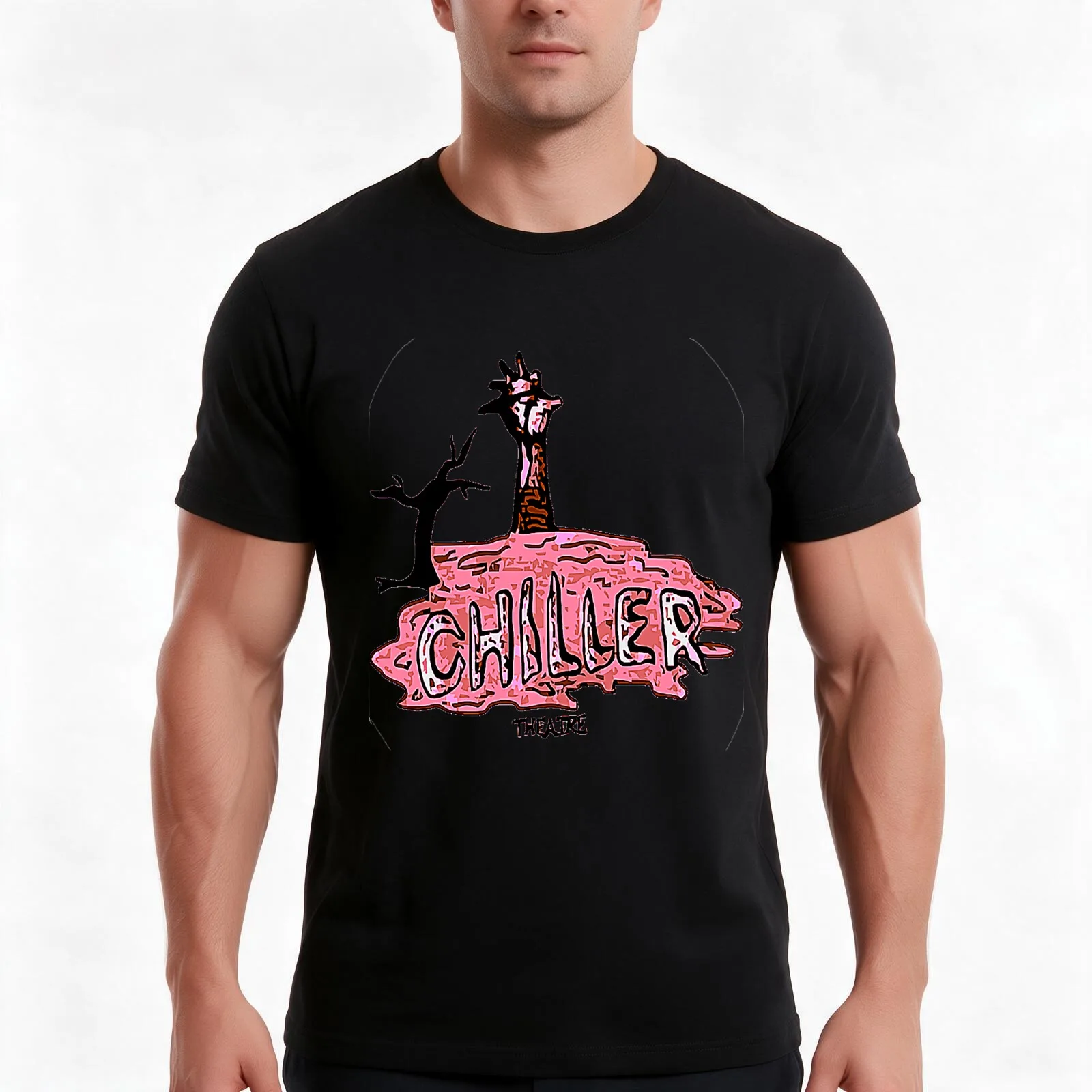 Classic Chiller Theatre T-Shirt, Summer Casual Cotton Tee, Oversized Streetwear Tops, Vintage Graphic Print, Unisex Men Women