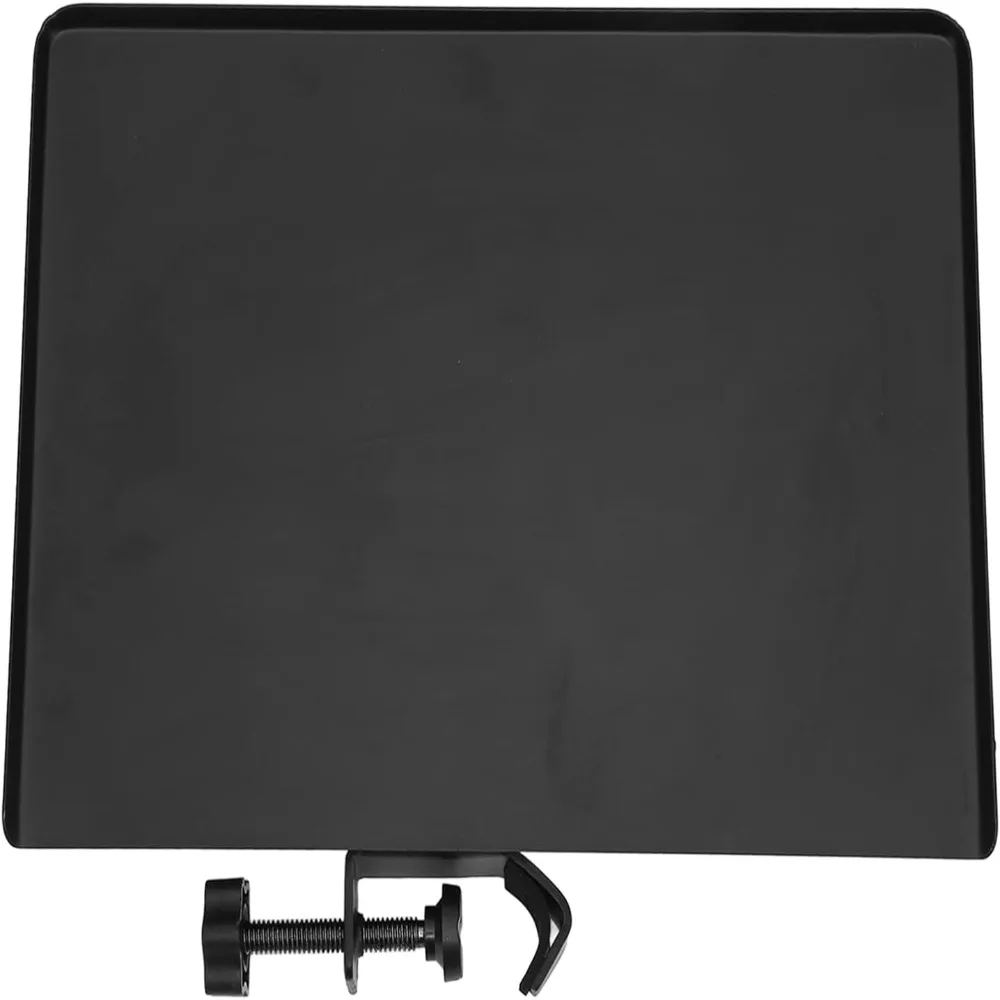 2pcs Durable Metal Microphone Stand Tray Small Black Mic Stand Utility Shelf Clamp On Design Mic Stand Rack Tray Audio Equipment