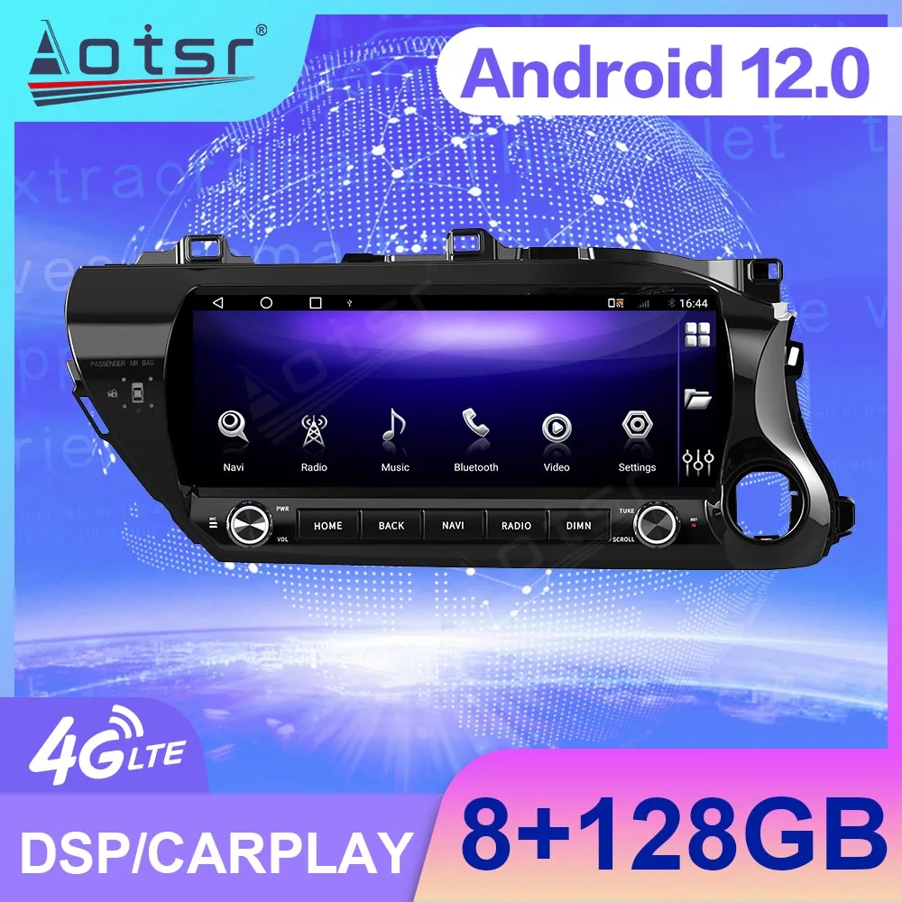 12.3 InchAndroid auto carplay Car Radio Black For Toyota Hilux 2005-2023 Video Stereo Auto GPS  Navigation Vehicle  Stereo Radio