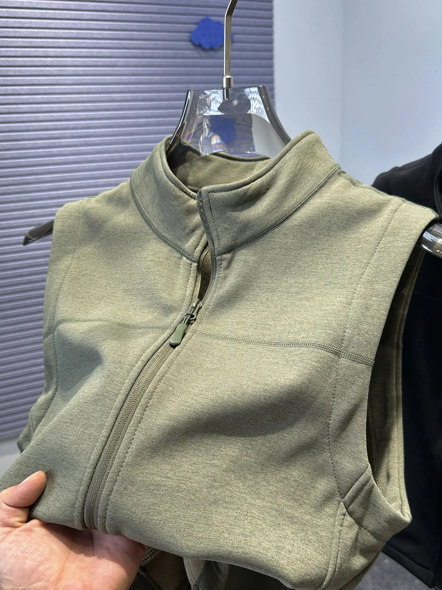 

Oliver Fce Lined Thi Vest Men Casual Autumn Winter Color Svel Gilet Stand Collar Zipper Closure