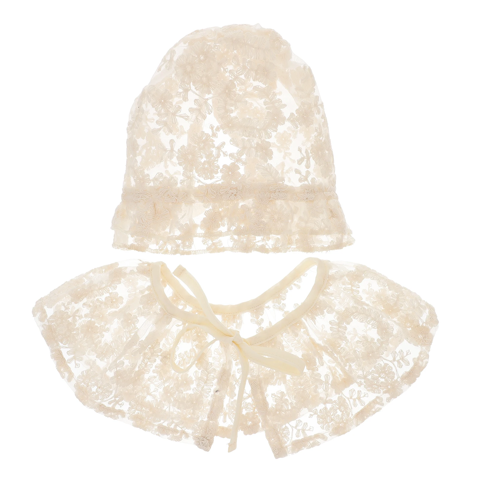 

Baby Hat Set Newborn Costume Princess Baptism Cap Lace Fabric Lovely Outfits Photography Props Studio Supplies Premium Material