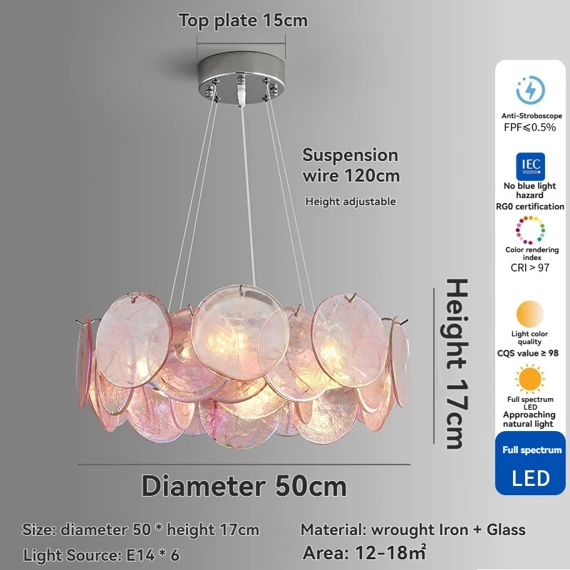 Murano roze glazen plafondkroonluchter Franse stijl kleurrijke woonkamer hanglamp slaapkamer retro eettafel hanglamp