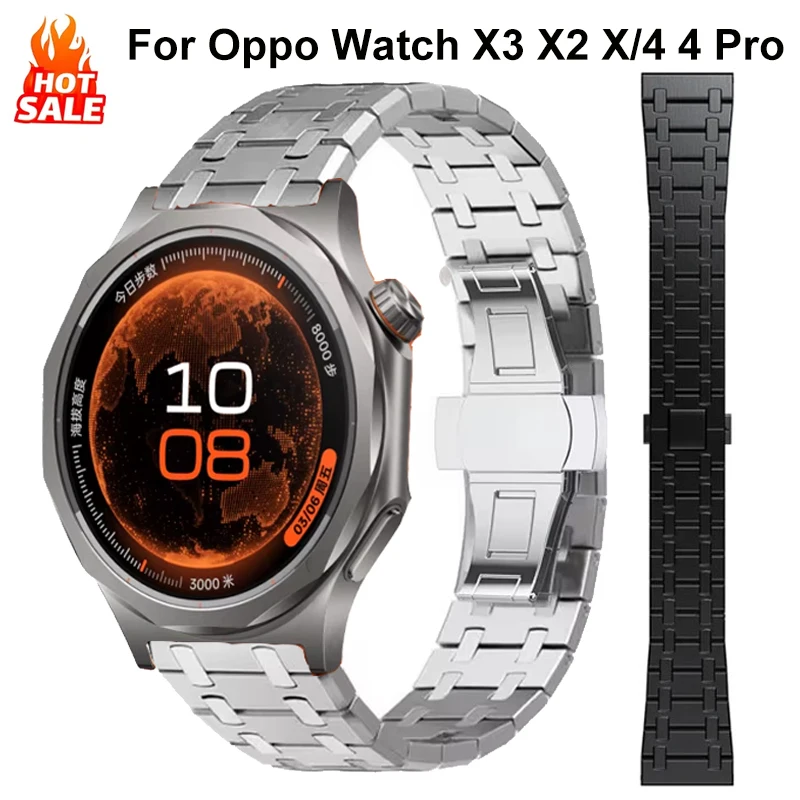 Bracelet de luxe en acier inoxydable pour montre Oppo X3 X2 X 4Pro, Bracelet en métal Correa pour OnePlus 3 2 2R/OnePlus Watch Lite/46mm