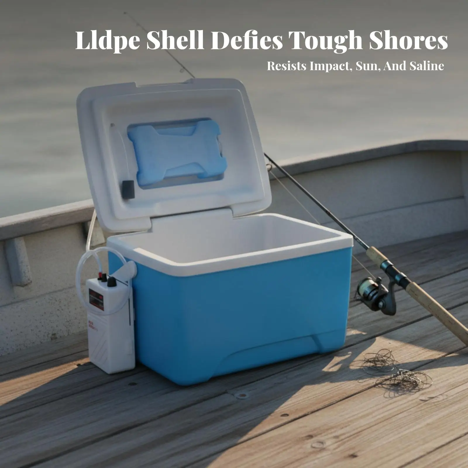 Portable Insulated Fishing Cooler with Carry Handle for Anglers Camping and Outdoor Adventures