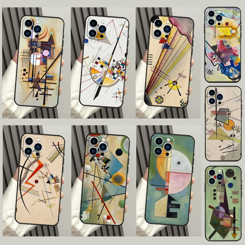Wassily Kandinsky funda de teléfono abstracta para iPhone 16 15 13 12 Mini 11 14 Pro Max X XR XS MAX Plus funda Coque