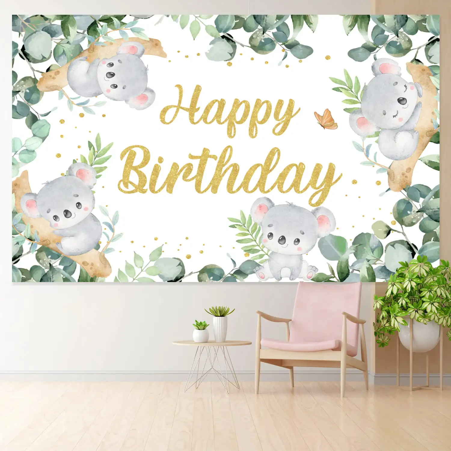 Koala compleanno sfondo decorazione della festa per ragazzi ragazze Koala Banner fotografia sfondo Koala tema forniture per feste di compleanno