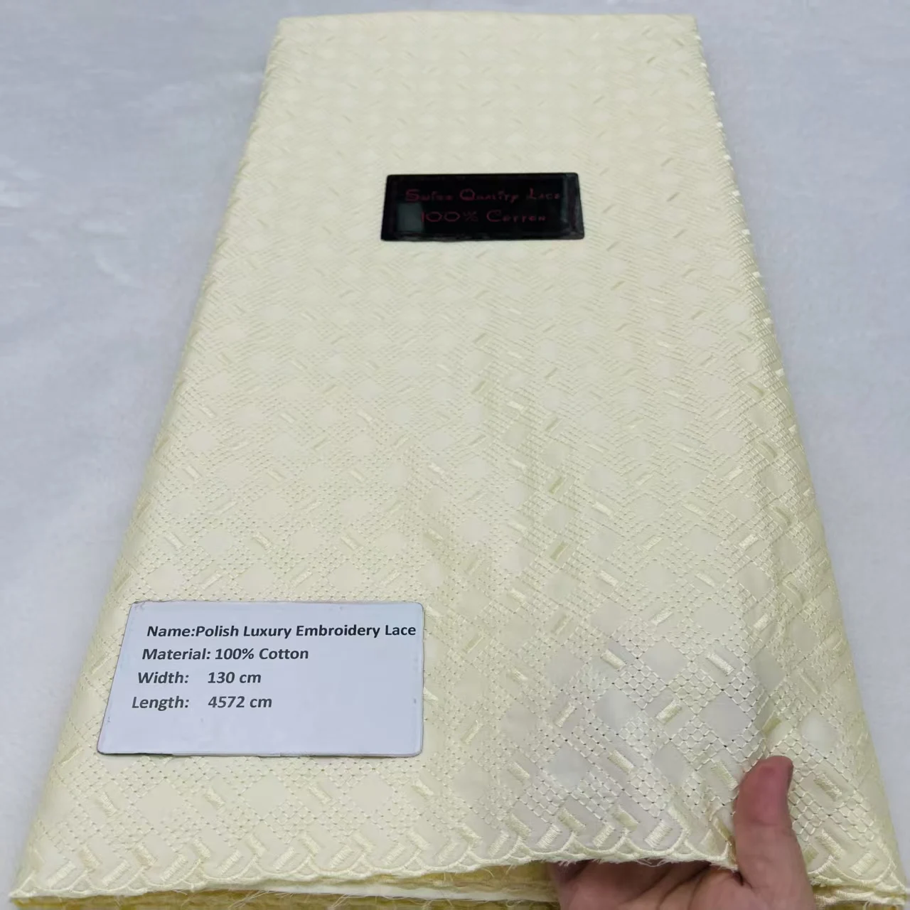 

Luxury African Polish Lace Fabric 2026 High Quality Polish Lace French 100% Cotton Lace Nigeria For DIY Men Dress