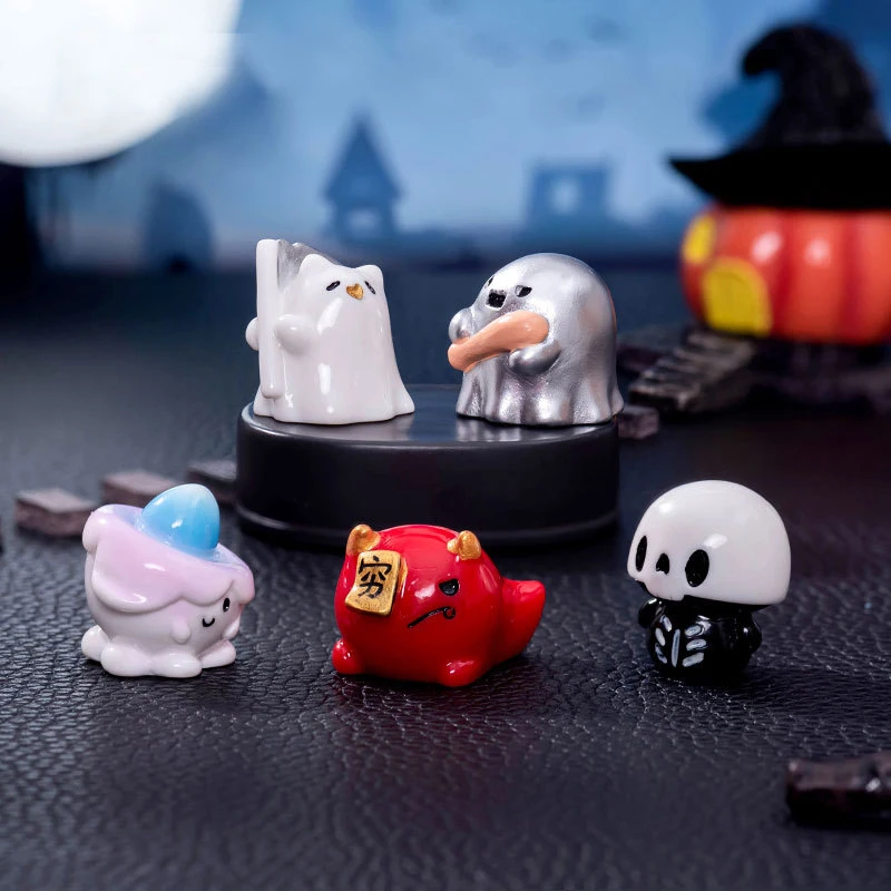 Mini estatuilla fantasma de Halloween, adornos de coche, Micro paisaje, decoración de casa de muñecas, escena, decoración de escritorio DIY, 1Pc