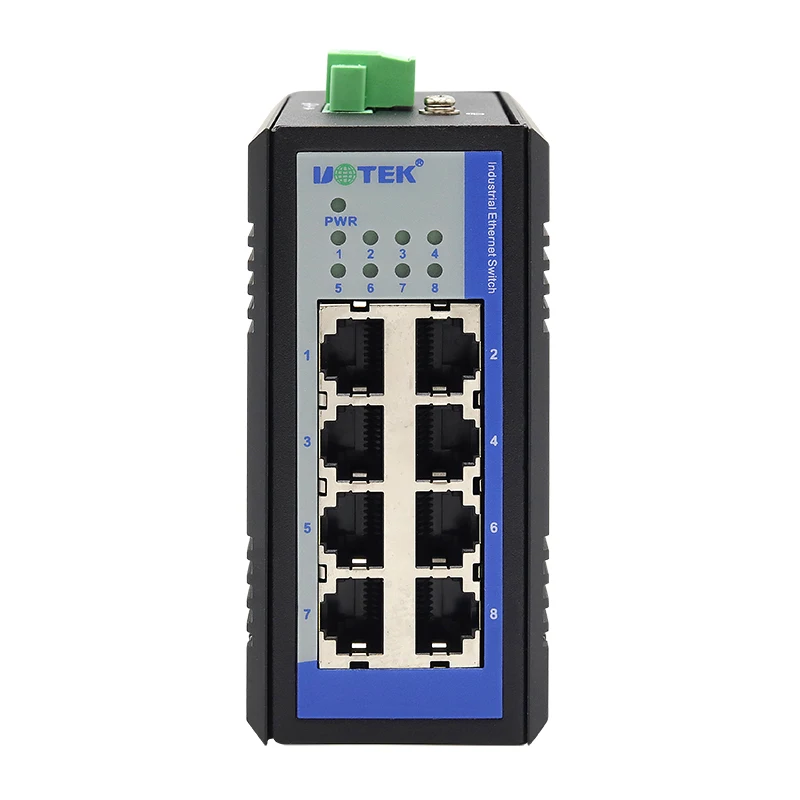 UOTEK 1000M Commutateur Ethernet Industriel Gigabit 8 Port RJ45 Réseau Non Géré DIN-Rail Plein Semi-Duplex Plug and Play UT-6408GC