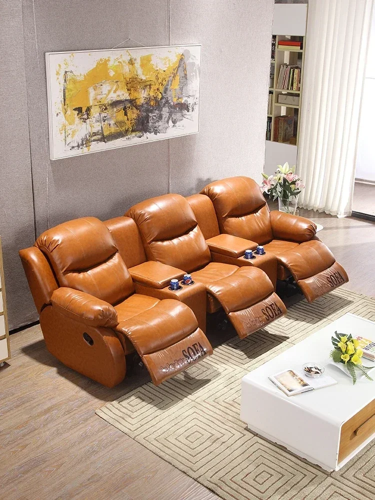 First class electric function cabin Video room sofa Private villa Home theater seat video room leather sofa