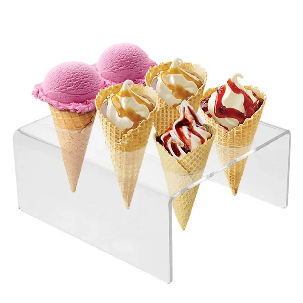 6/8/10 Hole Ice Cream Candy DisplayStand Acrylic Coaster Cake Ice Cream Cone Stand Wedding Party Buffet Display Kitchen Tools