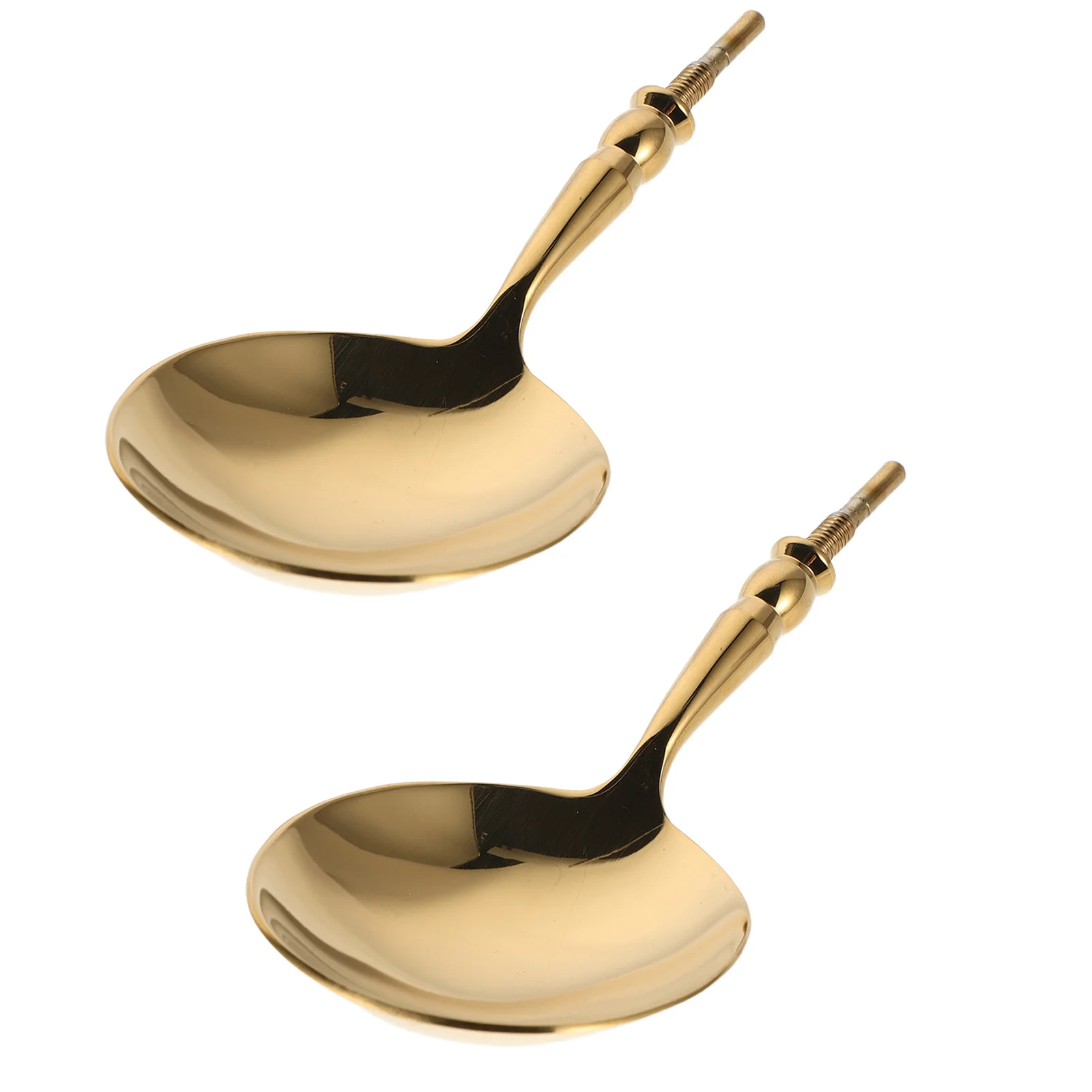 

2Pcs Detachable Stainless Steel Scoop Heads - Round Replacement Ladle Component for Kitchen Cooking Utensil Tool Attachment