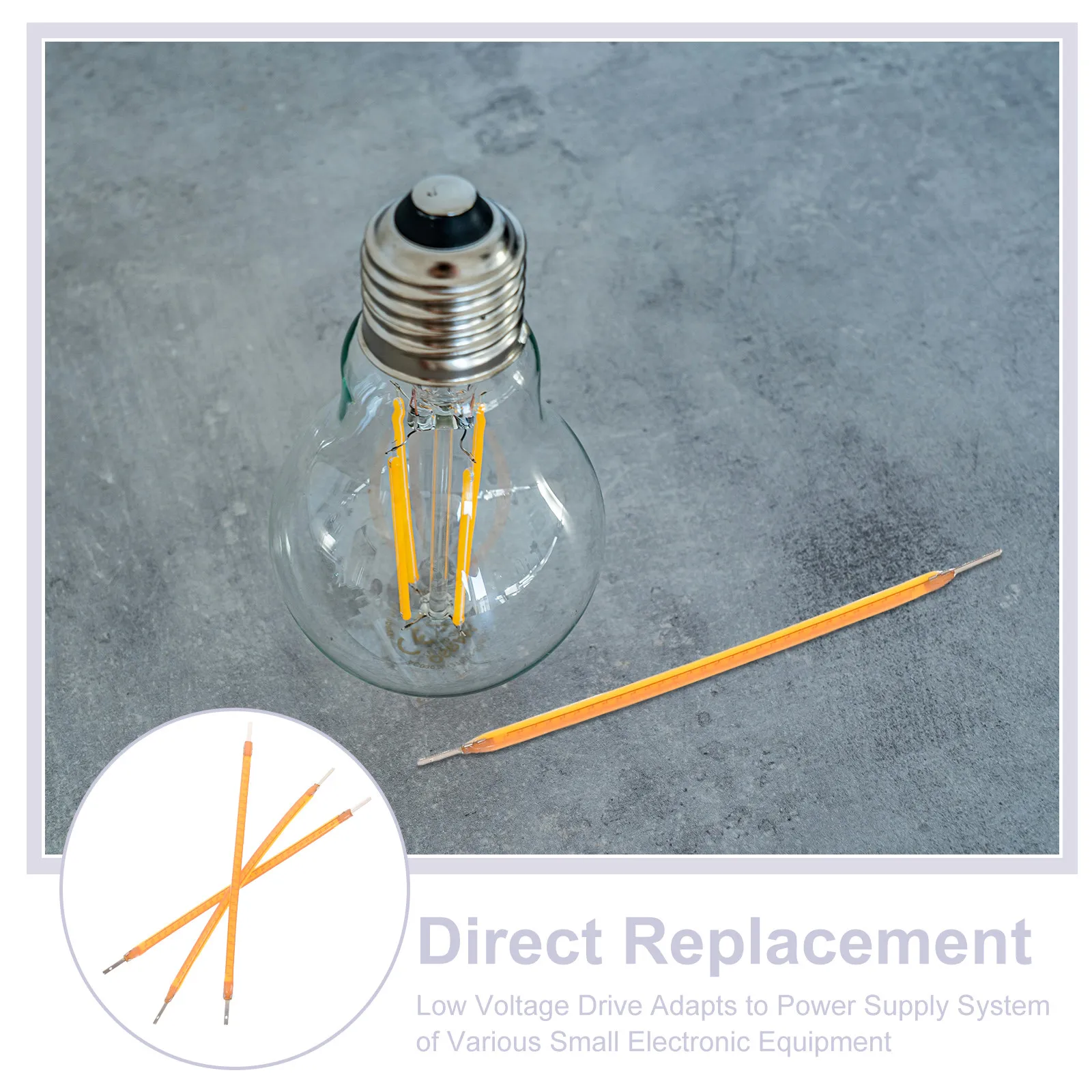 10Pcs Flexible LED Filament Lamp Parts 60Mm 3V Soft Filament Bulb Replacement Retro Light Source Accessories DIY Repair Light view 5
