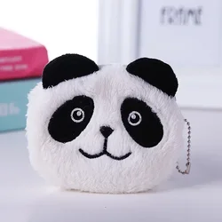 Cartoon Multiple Expressions Cute Animal Panda Plush Wallet Coin Purse Mini Coin Pouch Key Date Earphone Organizer Bag Kids Gift
