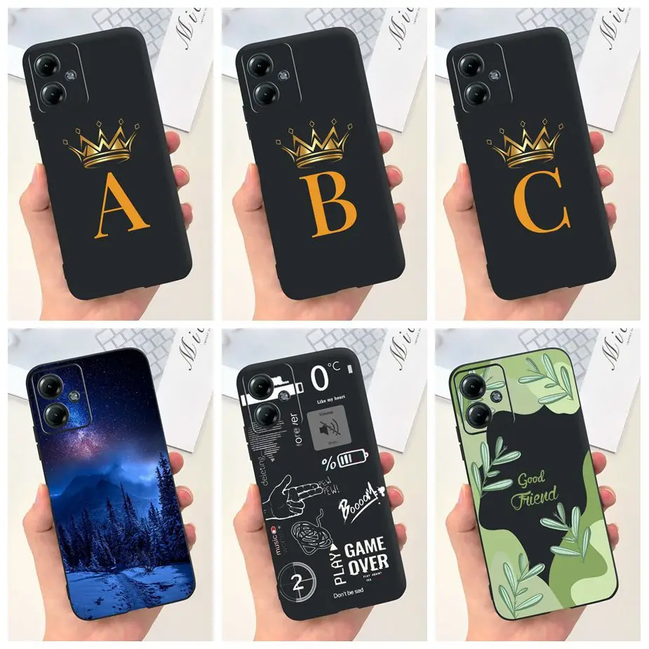 For Motorola Moto G14 Case Stylish Art Painted Letters Cover Soft Silicone Phone Cases For Motorola Moto G14 G 14 MotoG14 Bumper