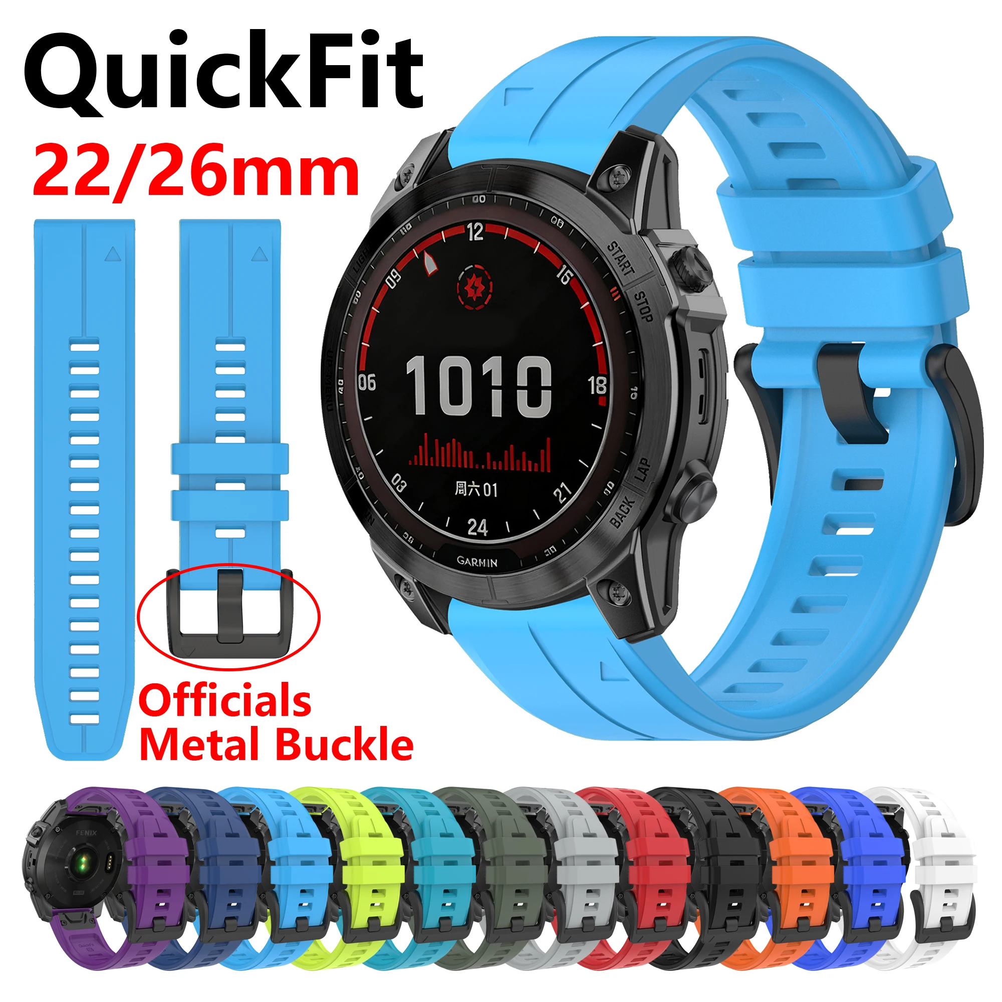QuickFit Watchband 22 26mm For Garmin Fenix 5 5X PLUS FENIX 8 E 7X 7 PRO 6X 6 PRO Solar 970 965 Epix Gen2 Tactix8 Wrist Bracelet