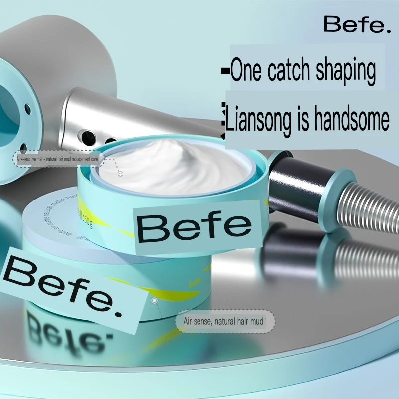 BEFE hair clay styling, naturally fragrant, fluffy, matte, long-lasting shaping, air-like gel hair gel