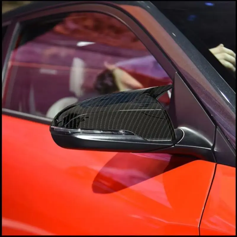 

For Hyundai Veloster 2018~2022 Rearview Mirror Cover Cap Housing Sticker Trim With Horn Auto Parts Car Styling Accessories