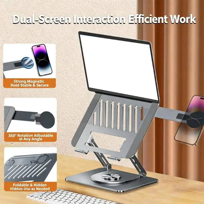 Notebook Stand with Phone Holder, Height and Lift for 11-17.3in Computers on Daily Study Desks 896C