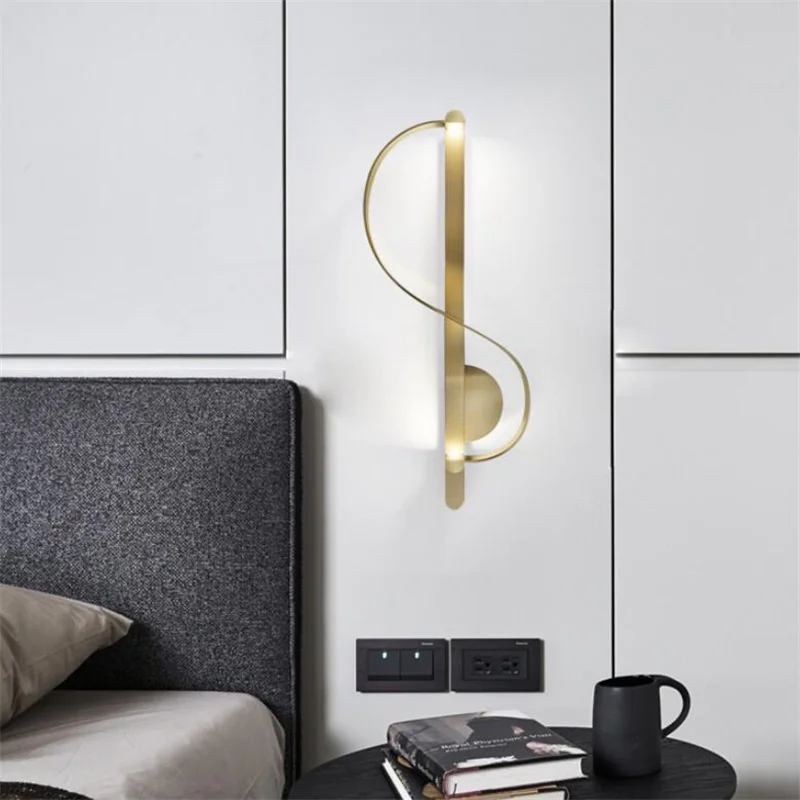 

Wall Lamp Interior Lighting Fixtures Indoor Aisle Lamp Bronze Nordic Modern Style Light Luxury For Living Room Background Wall