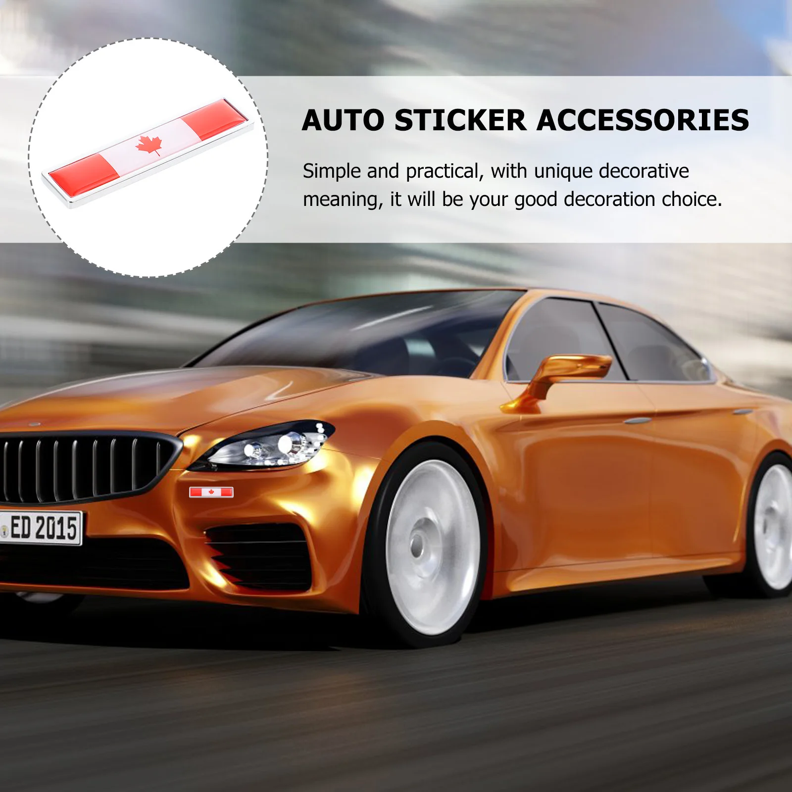 

2pcs Metal Car Sticker Zinc Alloy National Flag Design Strong Adhesive Auto Body Decoration Decal Unique Styling Accessory