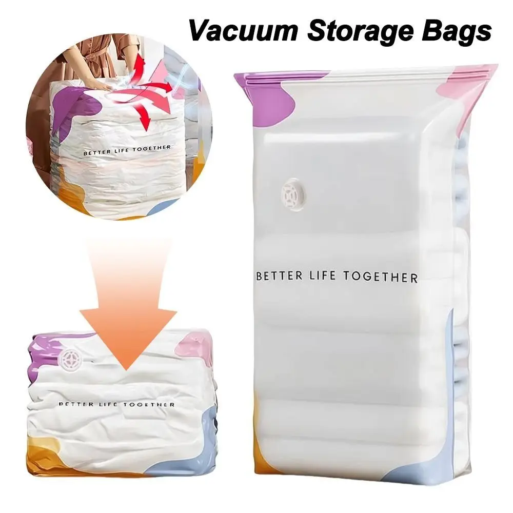 No Pump Vacuum Storage Bags Large Capacity Press & Seal Seal Compression Bag Space Saving Dust-proof Clothes Blankets Organizer