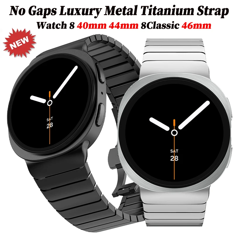 

Титановый ремешок для Samsung Galaxy Watch 8 40 мм 44 мм без зазоров, роскошный металлический браслет для Galaxy Watch 8 Classic 46 мм