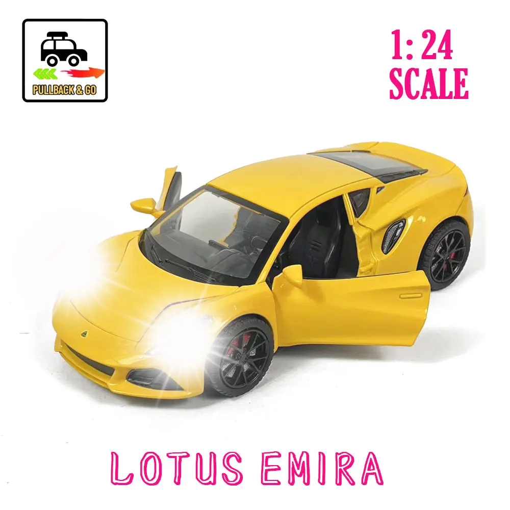 

1/24 Scale lotus emira Car Model Replica Diecast Collection Vehicle Interior Decor Ornament Xmas Gift Kid Boy Toy