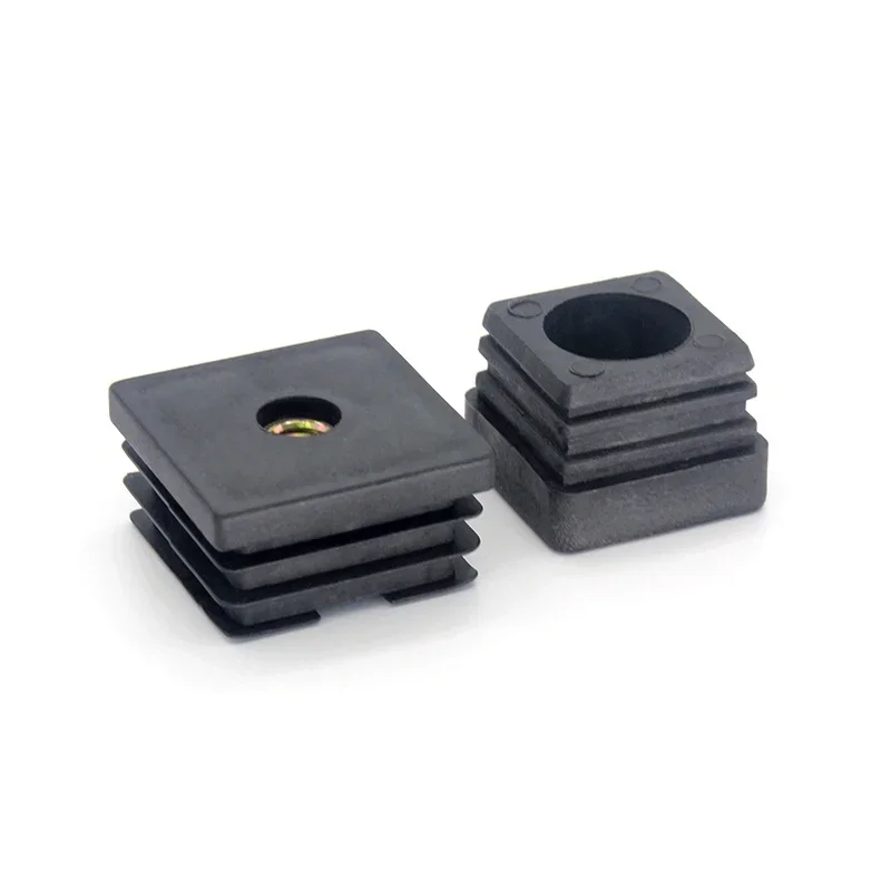 Pipe Plugs 15 16 19 20 25 30 38 40 50 Black Square Hole Plugs with Nut Hole Furniture Tube Cover Leg Blanking End Cover Caps image 6