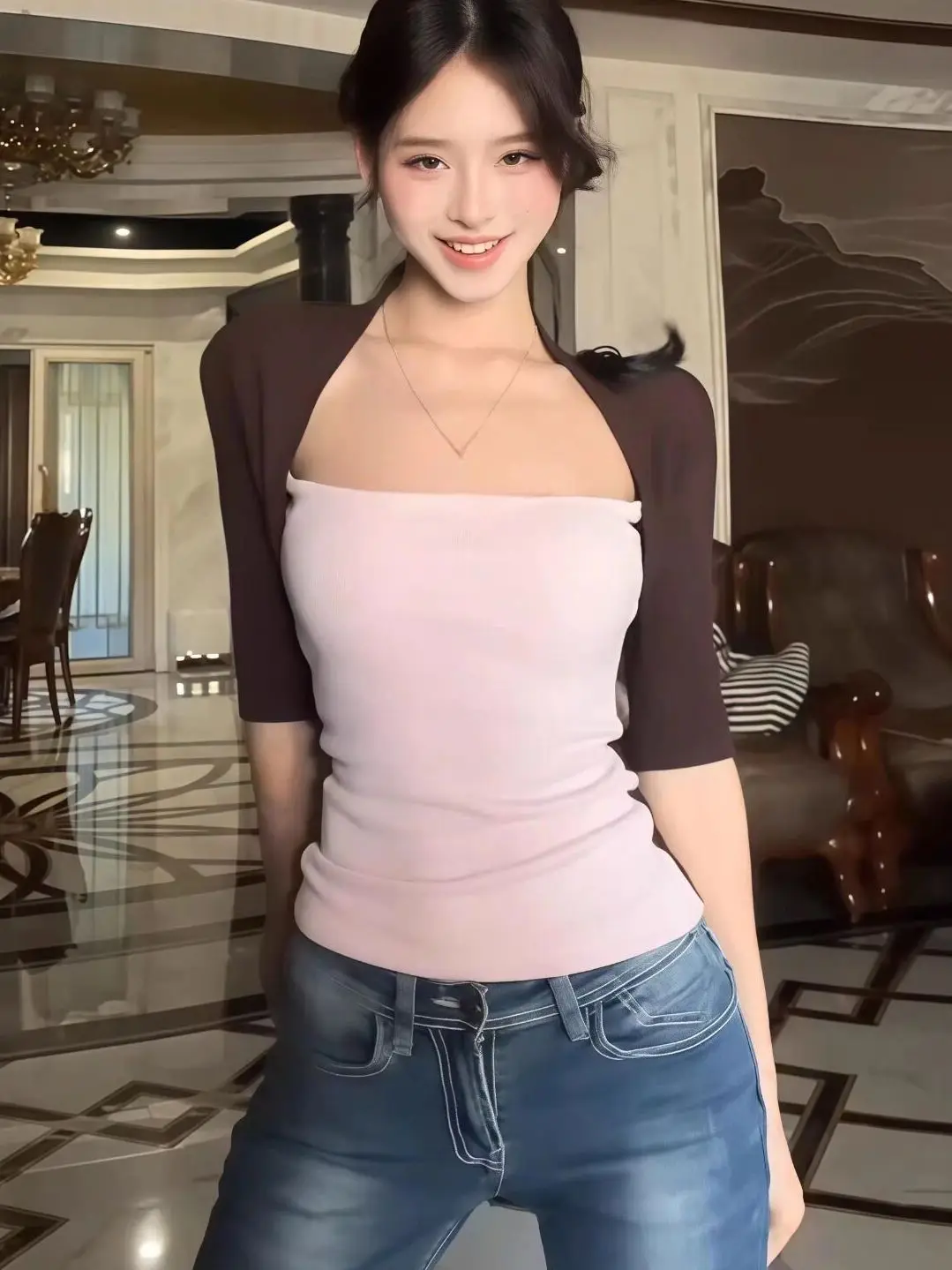 American Style Fake Two-Piece Color Block Short Sleeve T-Shirt Women's Slimming Sexy Top Summer Unique Special Edition