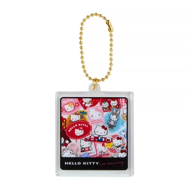 Original Japan Sanrio Hello Kitty 50th Anime Figure Keychian Bag collezione di ciondoli in acrilico regalo per ragazze