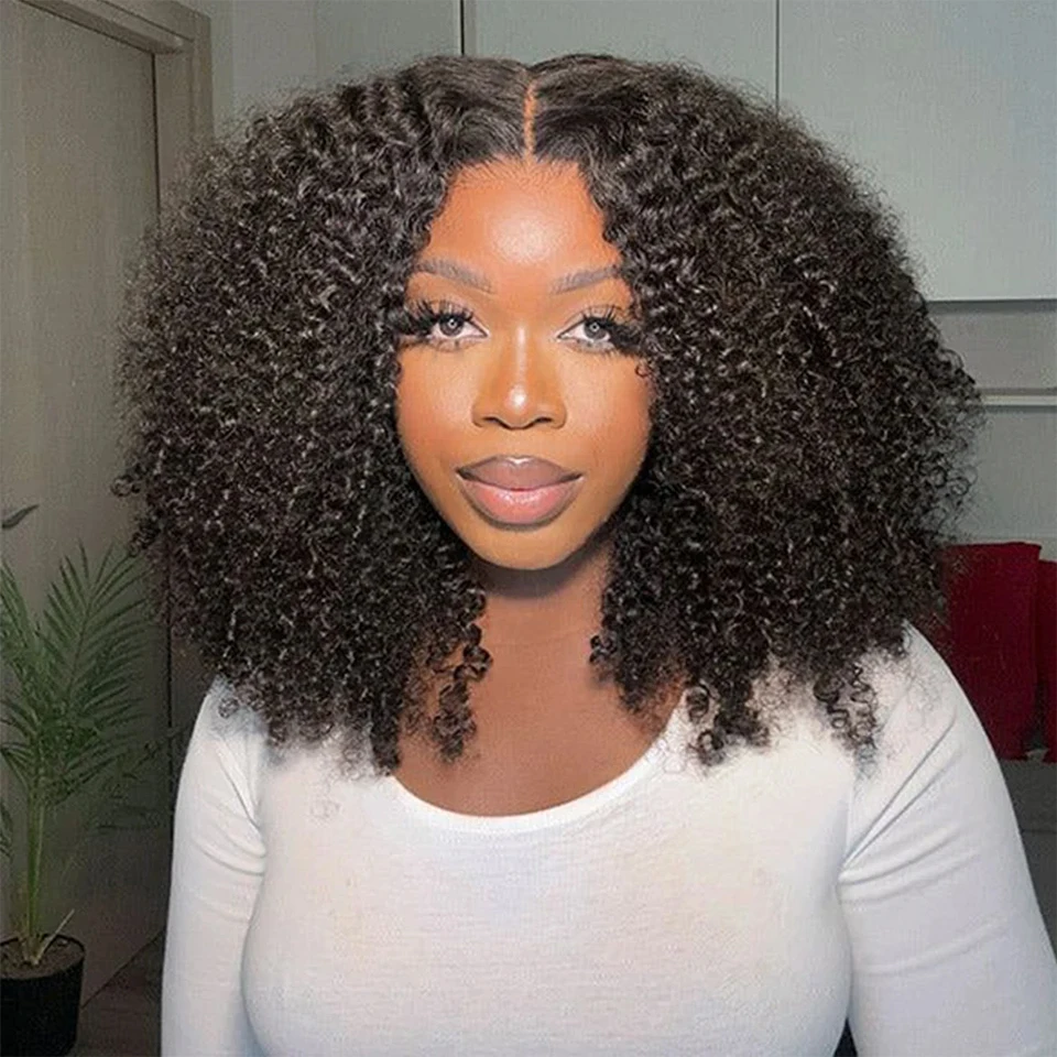 Unprocessed Raw Indian Afro Curly Bundles Human Hair 4A 4B 4C Afro Kinky Curly Human Hair Bundles Double Weft Virgin Human Hair Extensions Natural Color Soft Real Human Hair Weave Bundles For Women Daily Use Birthday Holiday Gift Kpop Popular Hairstyles