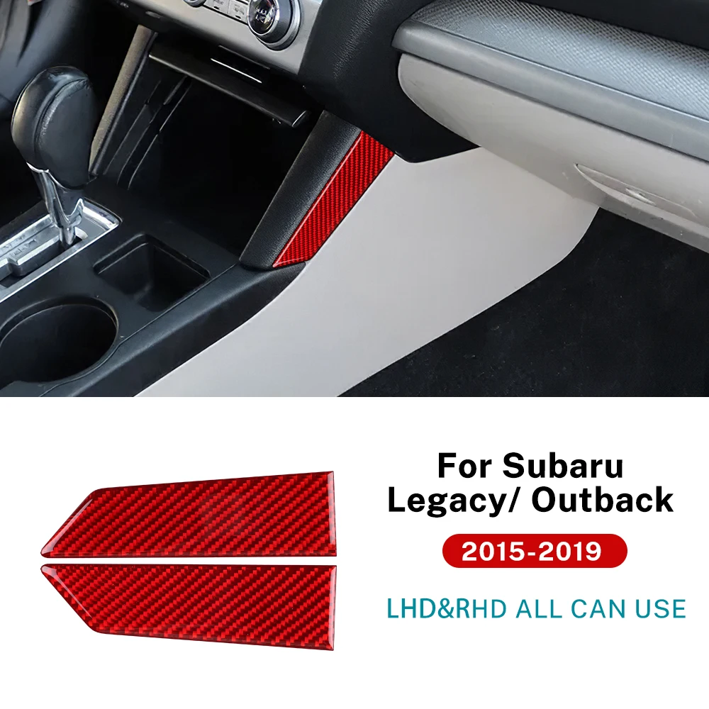 

Real Carbon Fiber Center Console Storage Side Trim For Subaru Legacy Outback 2015-2019 Compartment Panel Cover Glossy Black Red