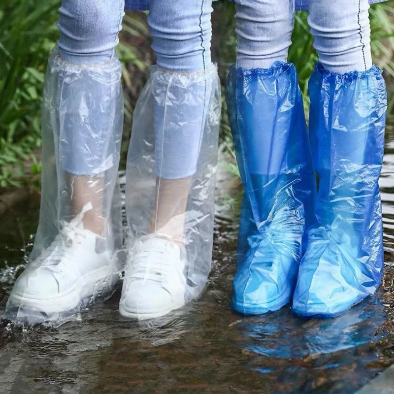 

10pairs Disposable PE Plastic Waterproof Shoe Cover Farm Protective Shoe Covers Wholesale Rain Shoe Cover 70cm Height Rain Boot