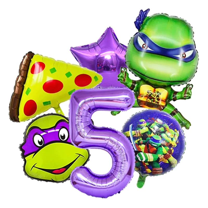 Fashion Ninja Turtles Balloon Bouquet Set Cartoon Character for Boys Birthday Baby Shower Party Celebration Decor Supplies - view 6