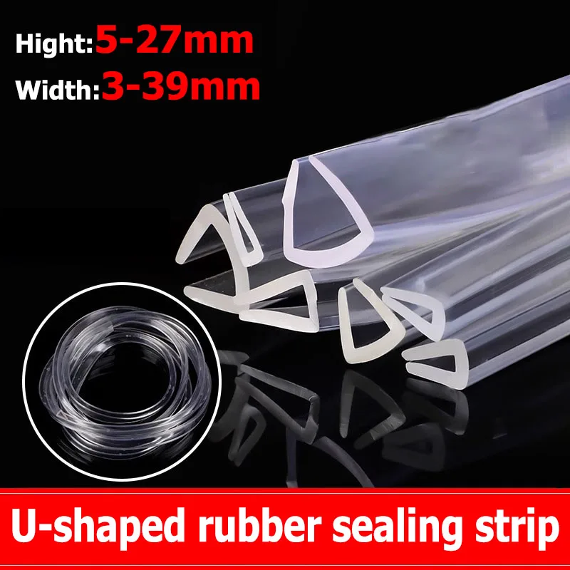 

1/5Meter U-channel Rubber Edging Sealing Strip Shower Door Glass Sealing Tape Edge Guard Weatherstrip