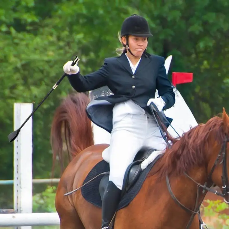 Fouet d'équitation en cuir PU à double barre, 30/45/54cm, outil de course équitation