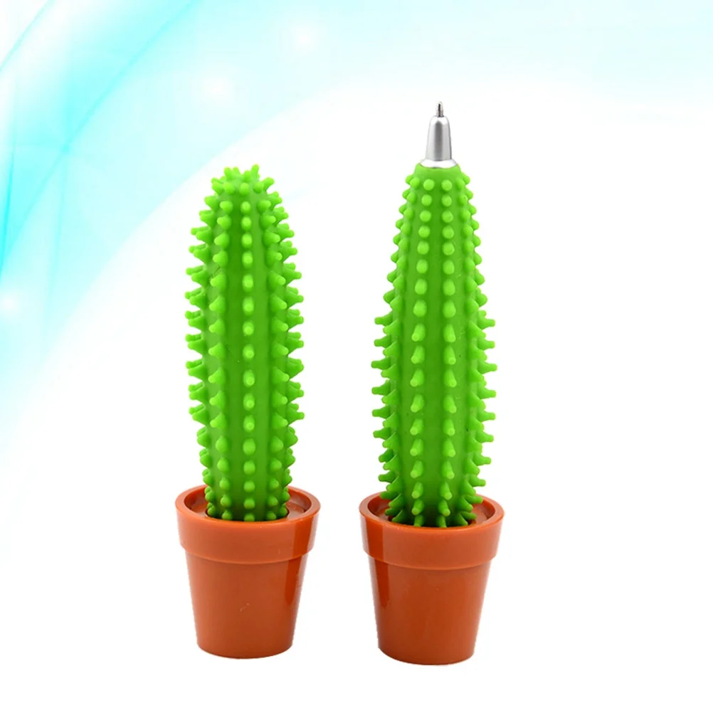 

3pcs Cactus Ballpoint Pen Premium Plastic Smooth Writing Creative Kid Ball Pen For Students Children Gift Green