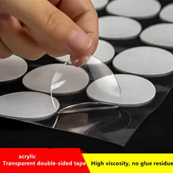 30-100pcsTransparent non-marking removable glue acrylic double-sided tape round nano-adhesive sticker