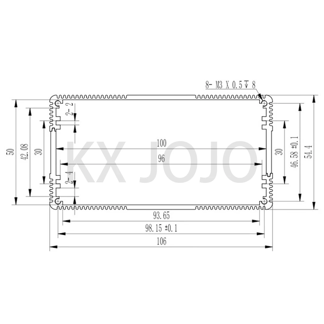 Aluminium Case 106*54*150mm Waterproof Split Box Grey Type Case Electronic Box DIY PCB Instrument Project