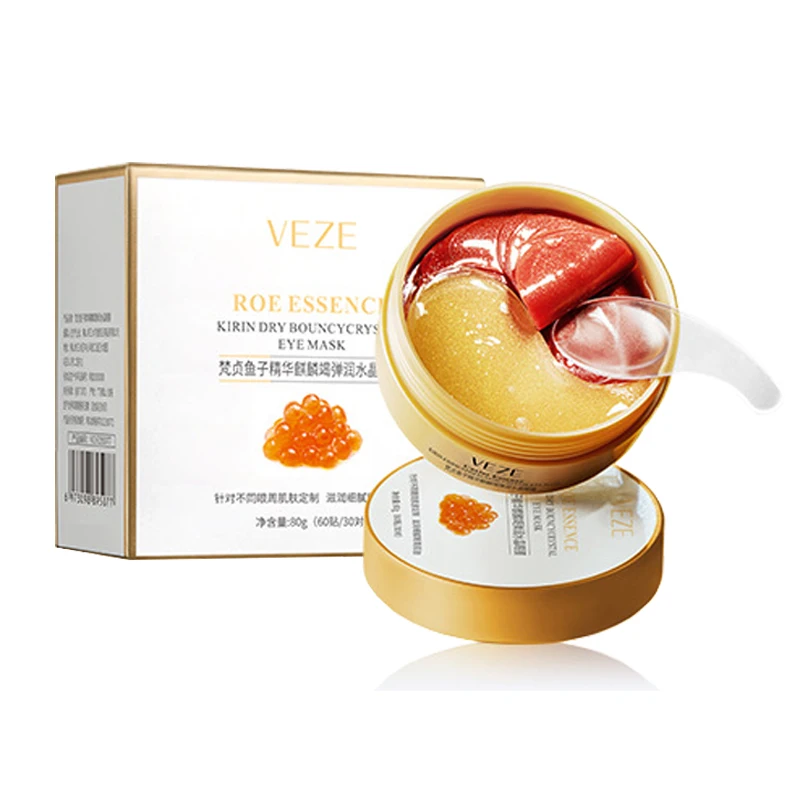 60 قطعة/صندوق الذهب كريستال الكولاجين قناع عين مكافحة الهالات السوداء إزالة أكياس العين ترطيب الكافيار لصقات عين عيون العناية بالبشرة