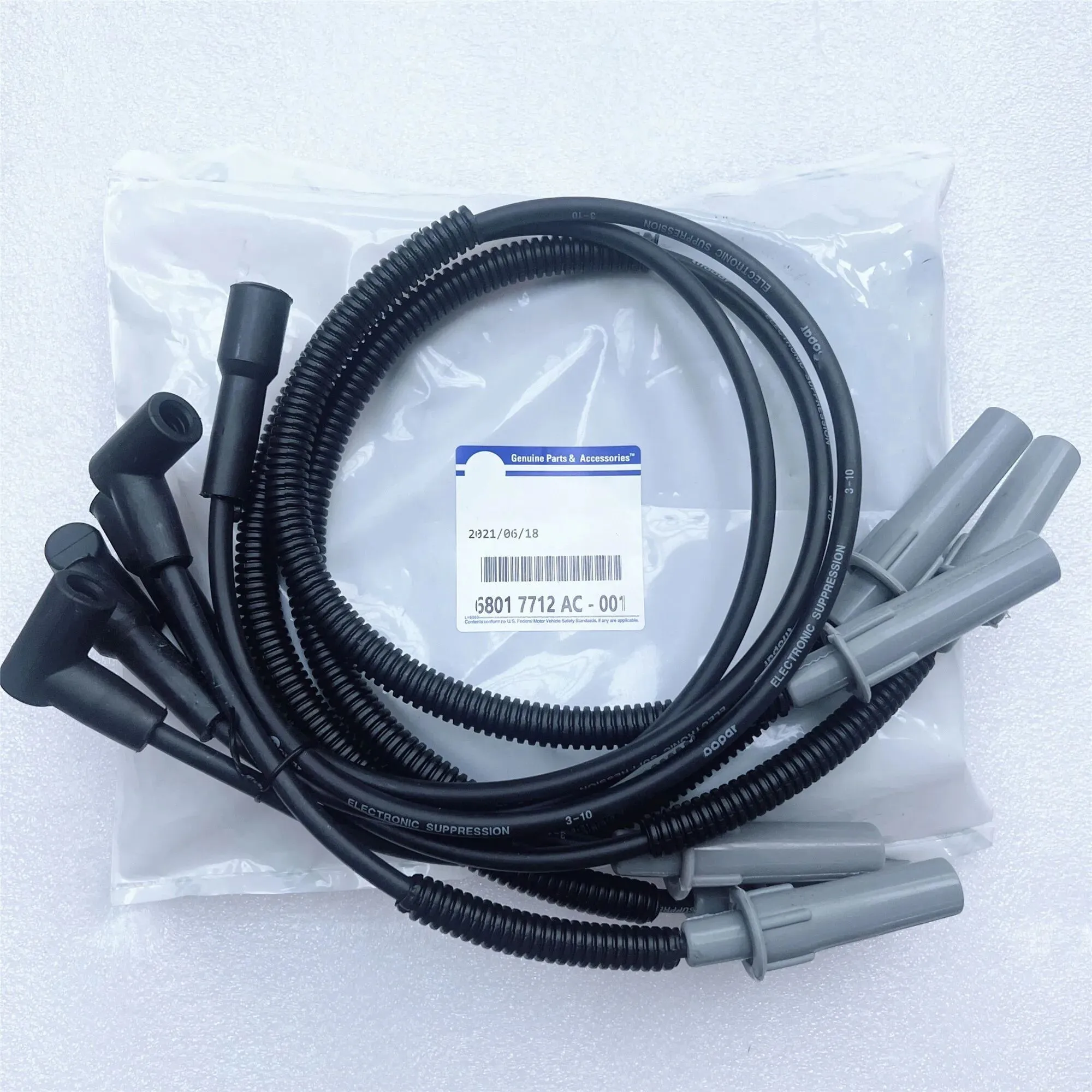 6PC/kit ignition Cable (Ignition Wire, Cylinder Dividing Wire) 68017712AC Suitable For: 3.8L Jeep Wrangler, 2007-2011