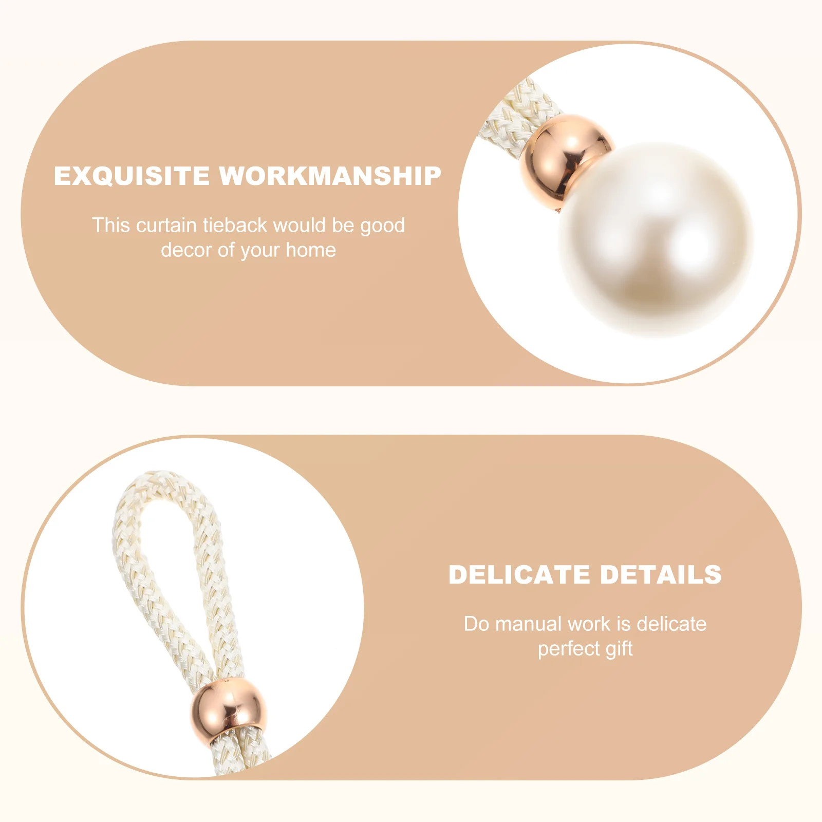 

2pcs Adjustable Pearl Curtain Tiebacks Household Decorative Holders Wall Door Strap Buckles Modern Binding Belt Fixing