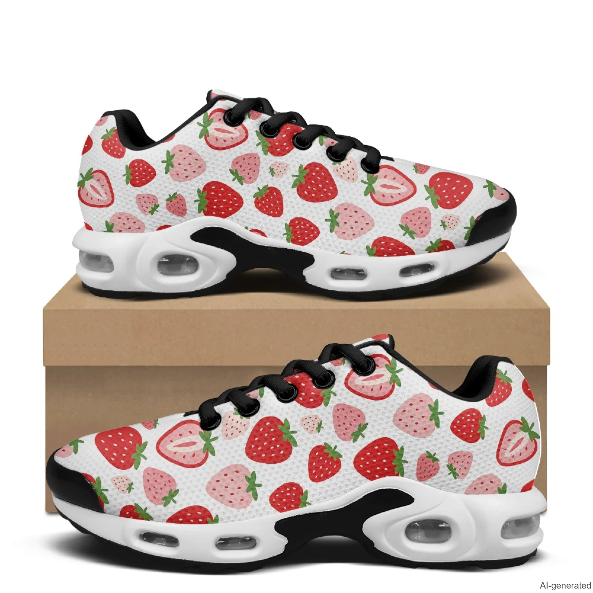 

XIXIRIMIDO Air Shoes Strawberry Men's Running Shoes Breathable Mesh Fashion Sneaker for Women Lightweight Work Shoes 36-48